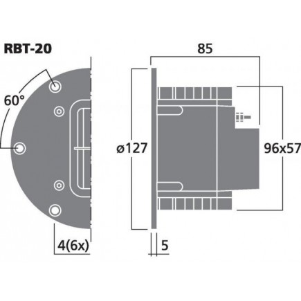 Monacor RBT-20 Para wstęgowych głośników wysokotonowych, 50W MAX/25W RMS/8Ω